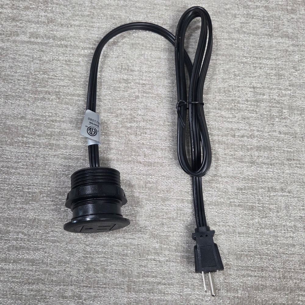 Recessed Desk Power Outlet Grommet Single AC Port Black Intertek 5011080